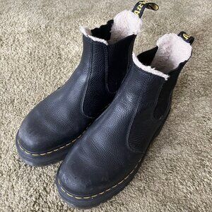 Dr. Martens Faux Fur Lined Platform Chelsea Boots